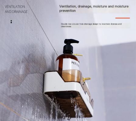 Bathroom Wall-Mounted Storage Rack with Suction Cups