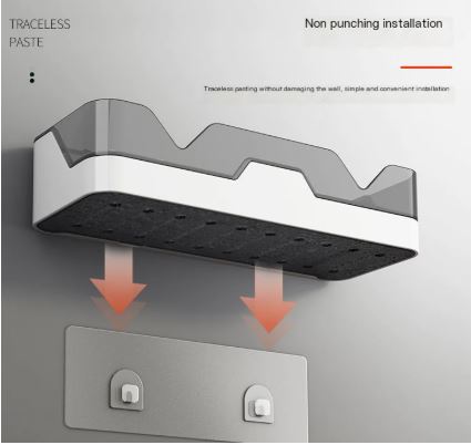 Bathroom Wall-Mounted Storage Rack with Suction Cups